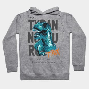 Jurassic Fury: Blue and Green T-Rex Hoodie